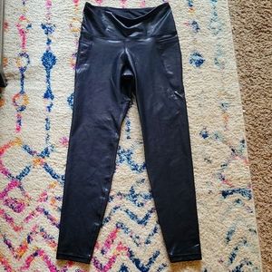 High rise leather leggings, size medium